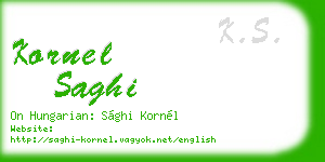 kornel saghi business card